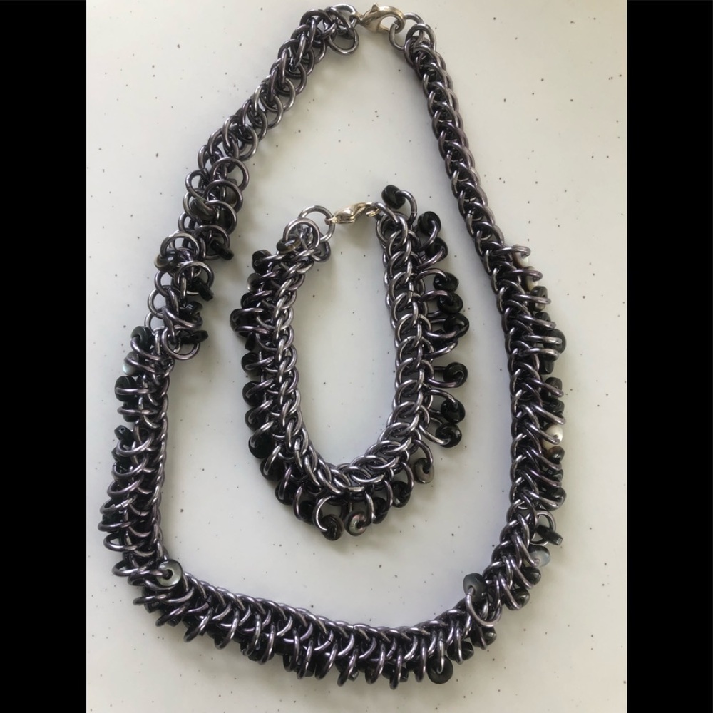 Match set necklace and bracelet.